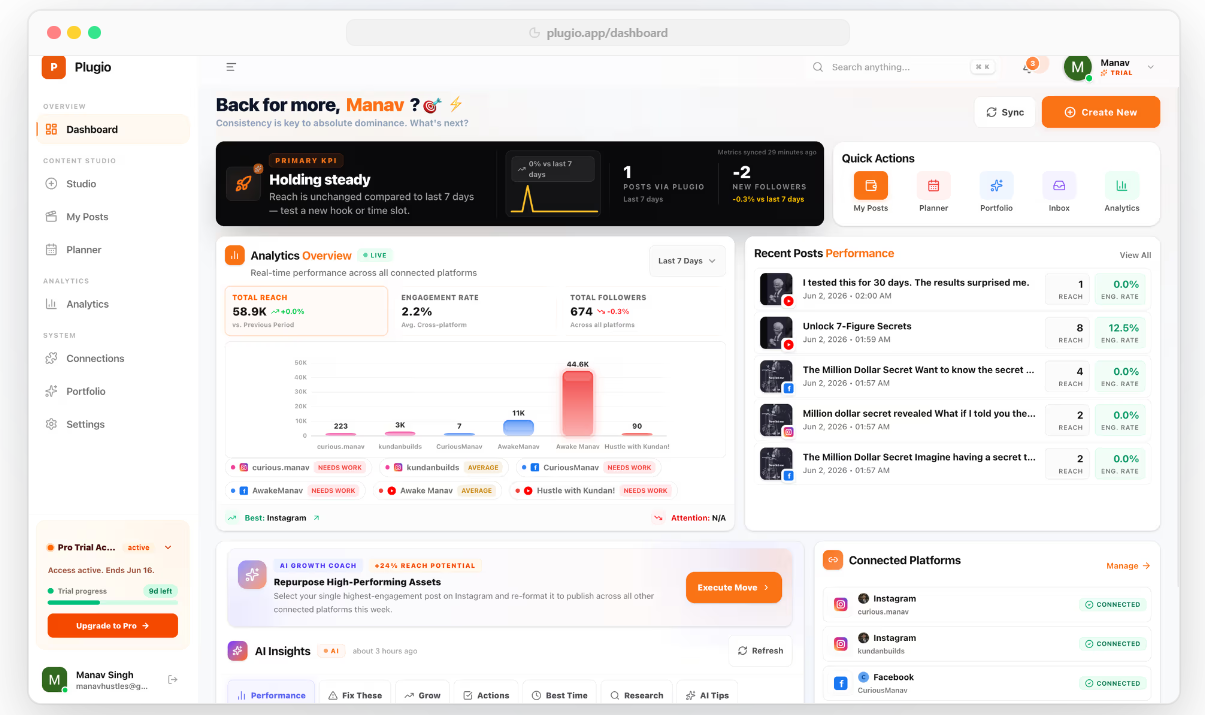 Plugio Desktop Dashboard